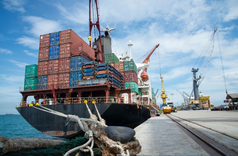 cargo ship with shipping containers